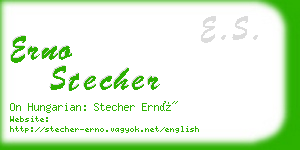 erno stecher business card